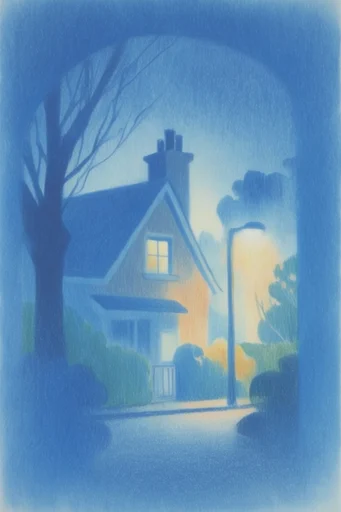 Nocturnal Ethereal Cyanotype style AI image example 4
