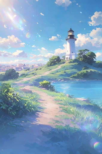 Luminous Anime Fantasy style reference image — wind-blown hair