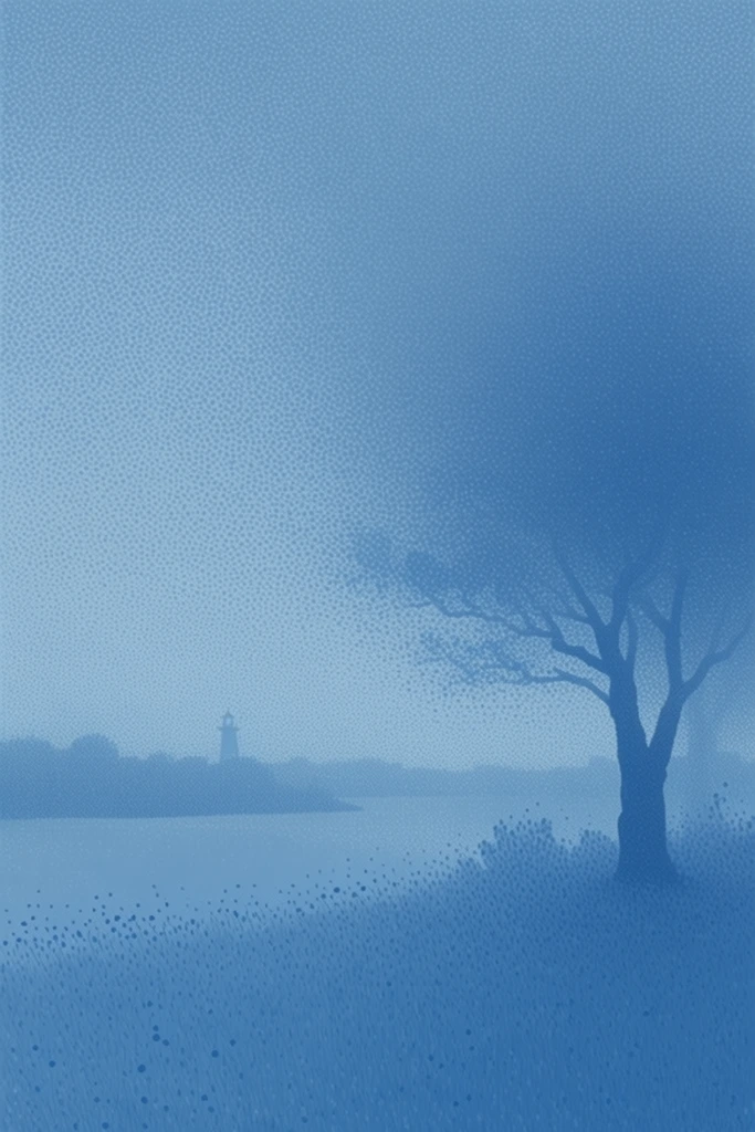 Monochromatic Blue Minimalism style AI image example 2