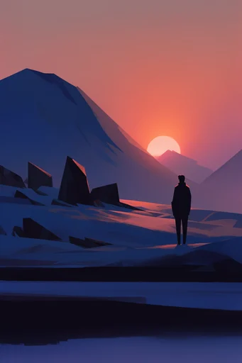 Geometric Sunset Noir moodboard — generate AI images in this style