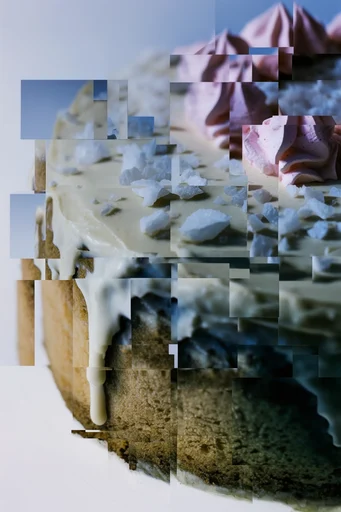 Fragmented Digital Brutalism style reference image — chromatic glitch
