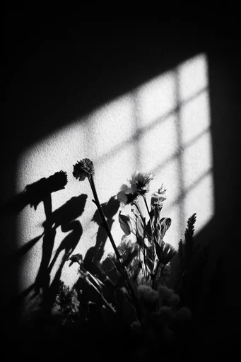 Stark Geometric Chiaroscuro style reference image — fine film grain