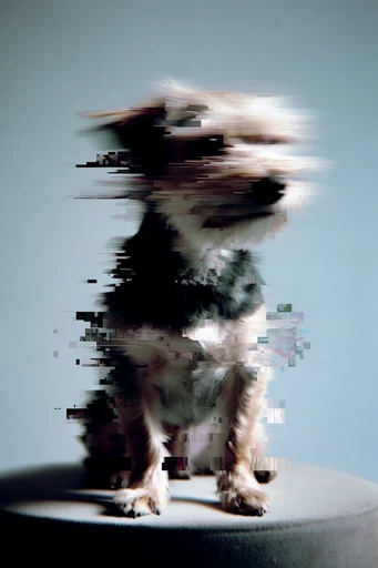 Fragmented Digital Surrealism style reference image — data corruption aesthetic