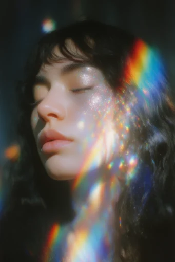 Prismatic Nocturnal Dreamscape style reference image — ethereal glitter textures