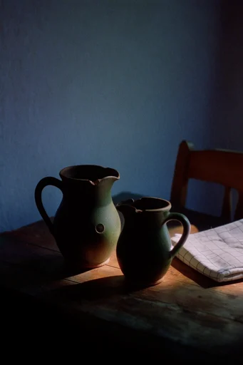 Cinematic Amber Twilight style reference image — analog film grain