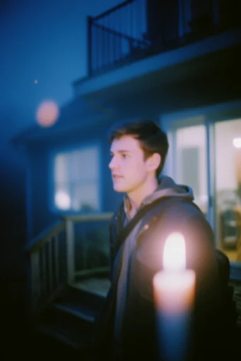 Cinematic Twilight Nostalgia style reference image — deep blue hour