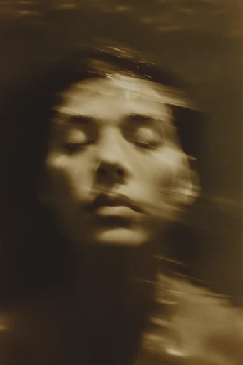 Spectral Amber Pictorialism style reference image — heavy film grain