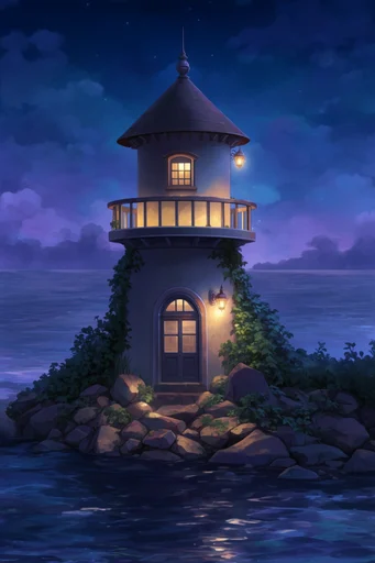 Luminous Twilight Fantasy style reference image — starlit night sky