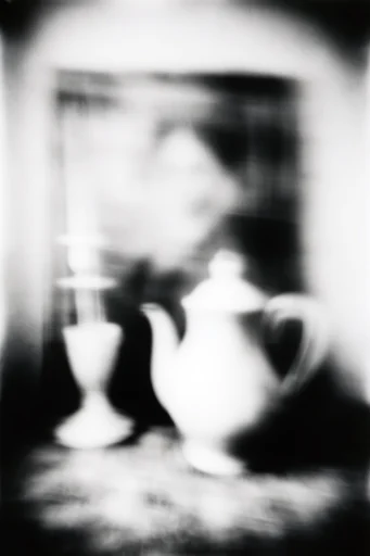 Monochrome Spectral Noir style reference image — heavy film grain