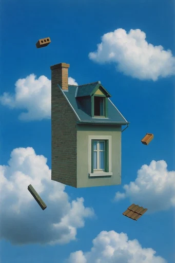 Surrealist Sky Collage style AI image example 4