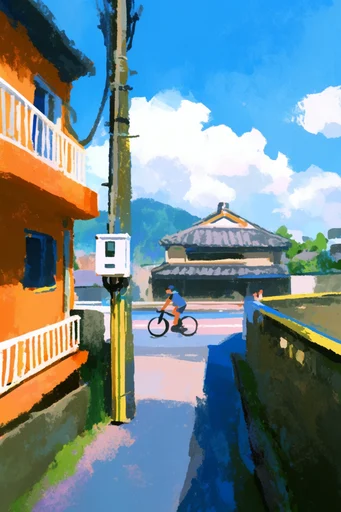 Luminous Pastoral Nostalgia style reference image — painterly gouache texture