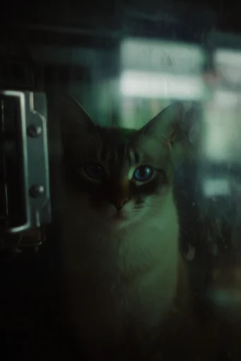 Cinematic Surveillance Noir style reference image — holographic HUD overlay