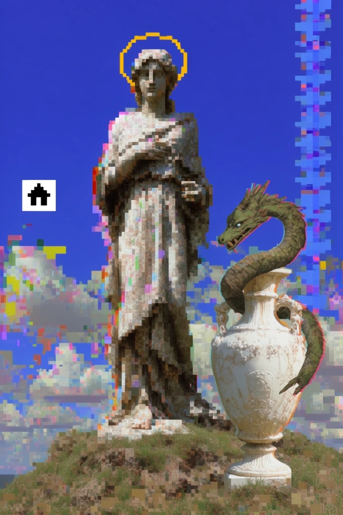 Digital Glitch Surrealism style AI image example 2