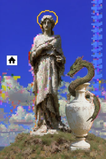 Digital Glitch Surrealism style AI image example 2