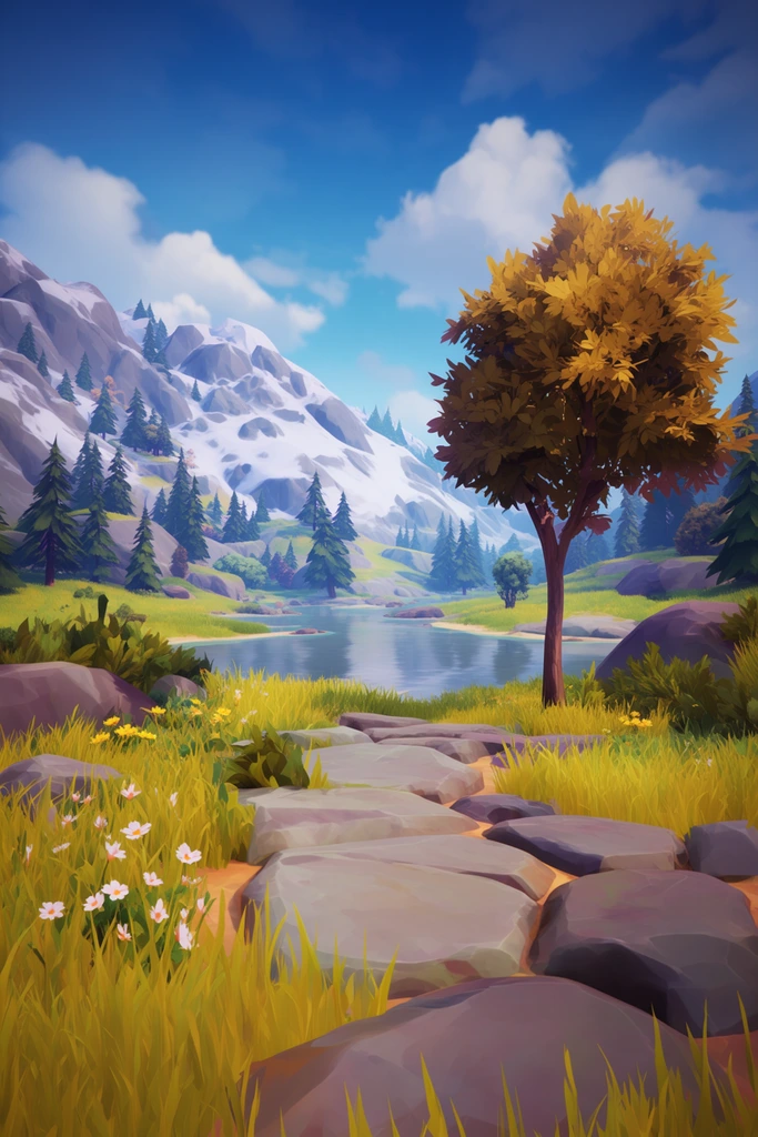 Vibrant Stylized Fantasy style AI image example 2