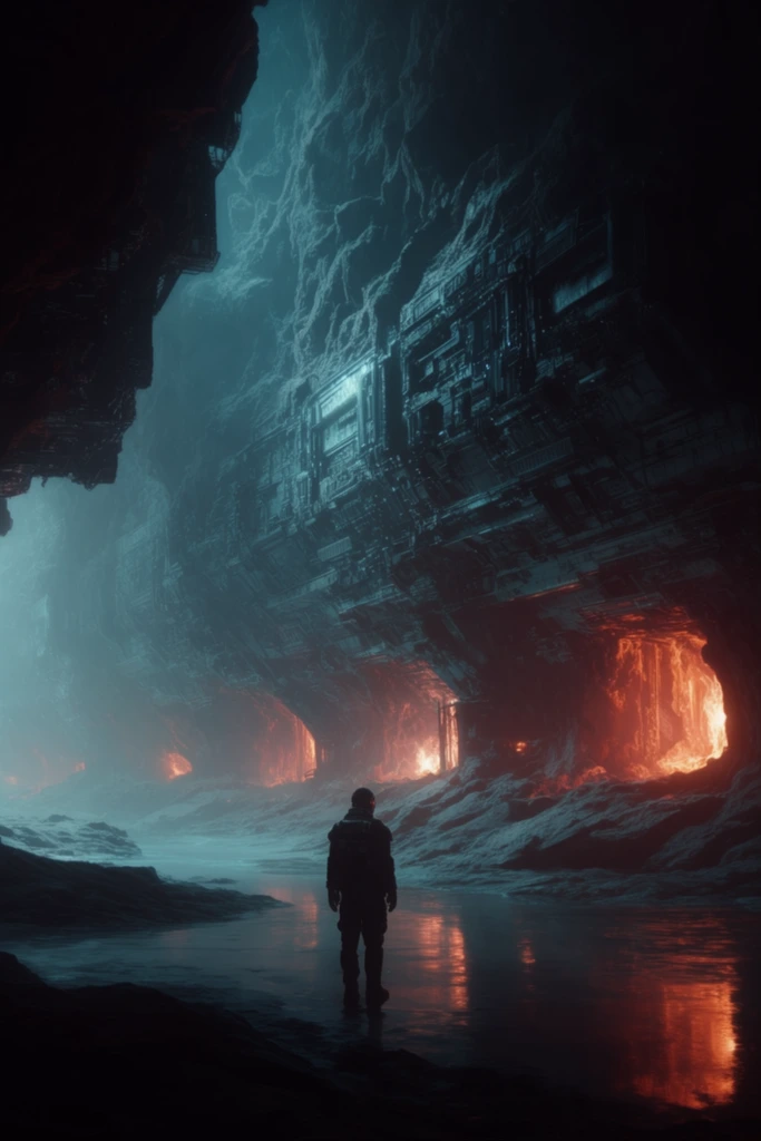 Volcanic Brutalist Abyss style AI image example 1