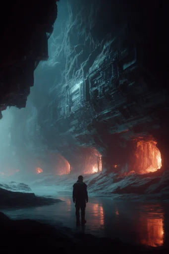 Volcanic Brutalist Abyss moodboard — generate AI images in this style