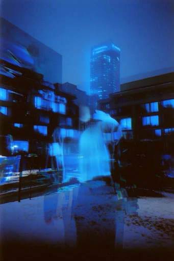 Spectral Neon Noir style reference image — ethereal cyber noir