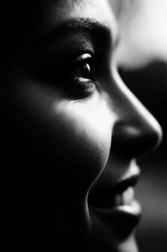 Raw Cinematic Noir style reference image — extreme close-up