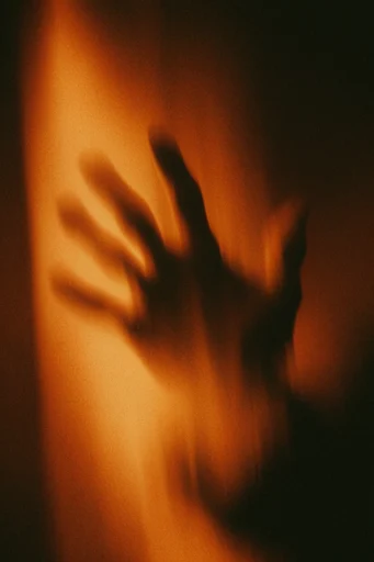 Spectral Amber Motion style reference image — analog film grain