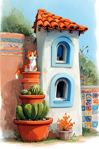 Whimsical Storybook Geometry style reference image — stylized angular character design
