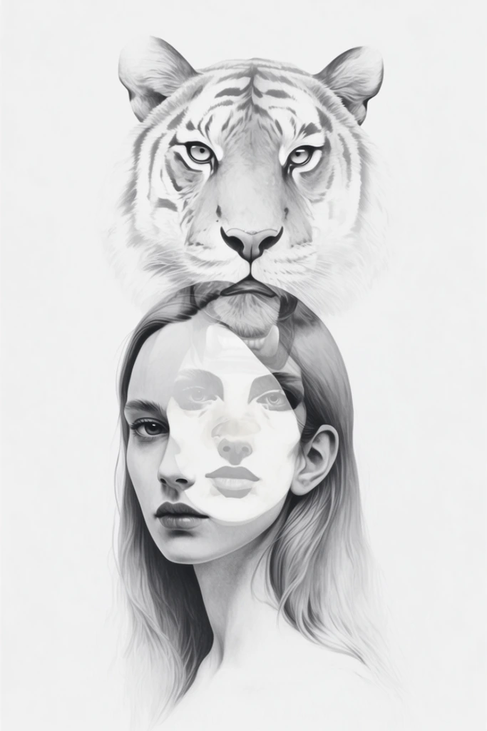 Monochromatic Surrealist Deconstruction style AI image example 3