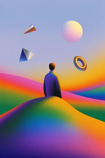 Chromatic Retro Surrealism moodboard — generate AI images in this style