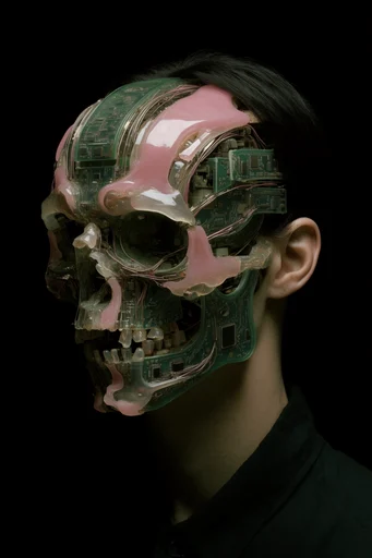 Translucent Cyber-Organic Assemblage moodboard — generate AI images in this style