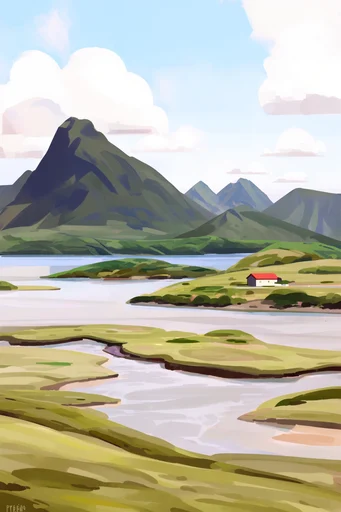 Graphic Gouache Illustrative style reference image — digital gouache painting