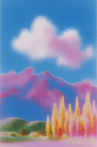 Technicolor Retro Surrealism style reference image — vintage halftone print