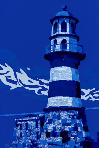 Monochrome Cobalt Surrealism style reference image — blueprint aesthetic