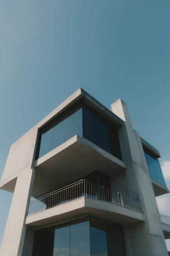 Dynamic Skyward Perspective style reference image — brutalist influence