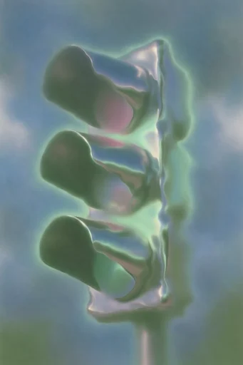 Luminous Liquid Surrealism style reference image — refractive glass structures