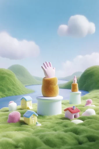 Plush Verdant Surrealism style reference image — soft surrealism