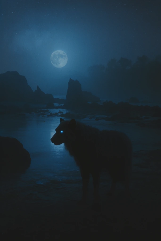Cinematic Nocturnal Cyan style AI image example 3