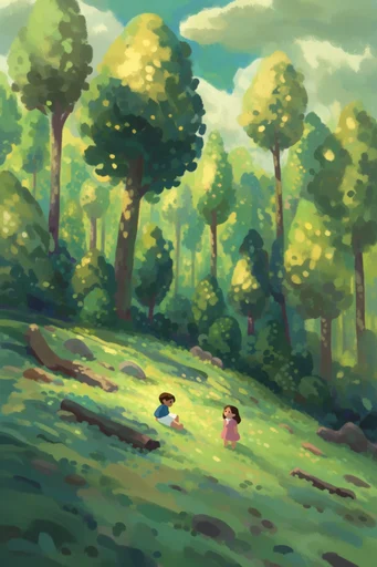 Vibrant Impressionist Storytelling style reference image — dappled sunlight