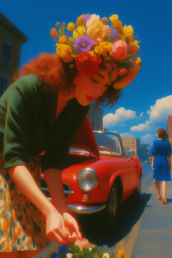 Hyper-Chromatic Surreal Glamour style reference image — vivid color blocking