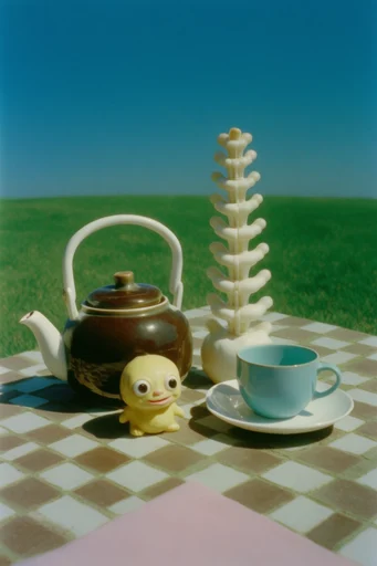Surrealist Saturated Americana style reference image — sharp natural sunlight