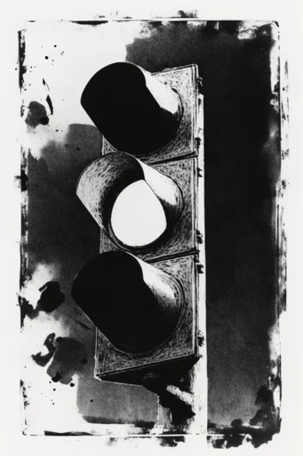 Gritty Monochromatic Noir style reference image — high-contrast lithograph