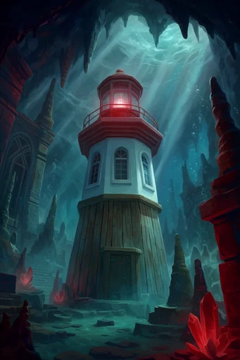 Luminous Crimson Arcana style reference image — intricate architectural detail
