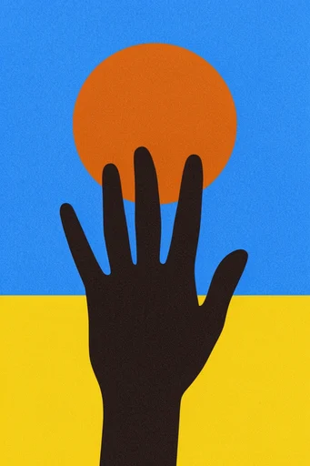 Graphic Minimalist Serigraph style reference image — bold flat color blocks