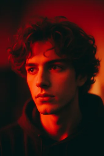 Cinematic Crimson Noir style reference image — chiaroscuro