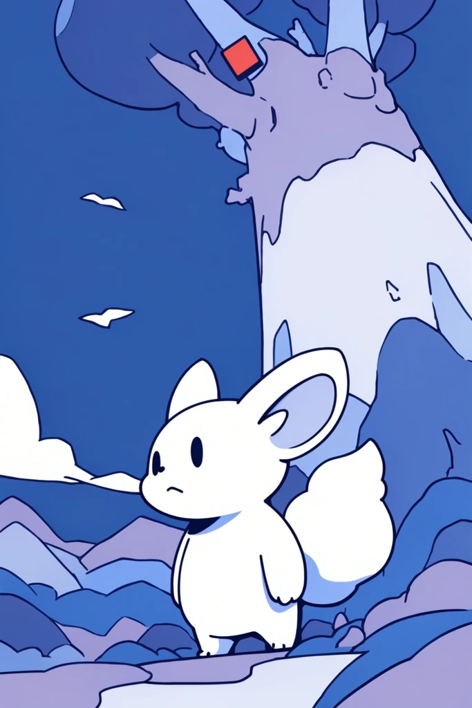 Monochromatic Blue Narrative style AI image example 3