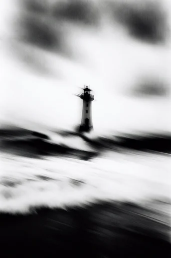 Spectral Kinetic Monochrome style reference image — liminal atmosphere