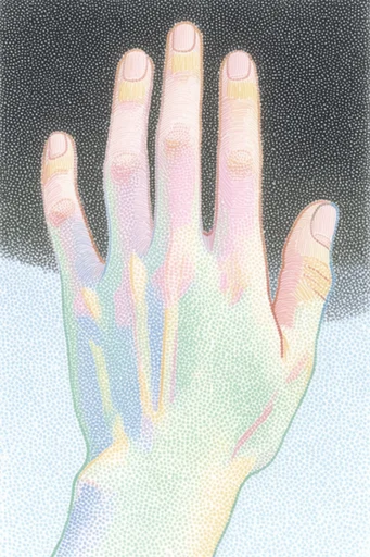 Ethereal Pointillist Botanical style reference image — pastel botanical illustration