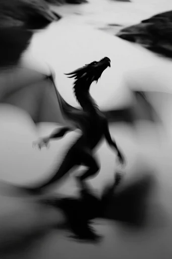 Ethereal Monochrome Kineticism style reference image — minimalist silhouette