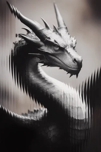 Monochrome Glitch Deconstruction style reference image — surreal deconstruction