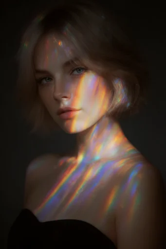 Spectral Chiaroscuro Dreamscape style reference image — spectral rainbow flares
