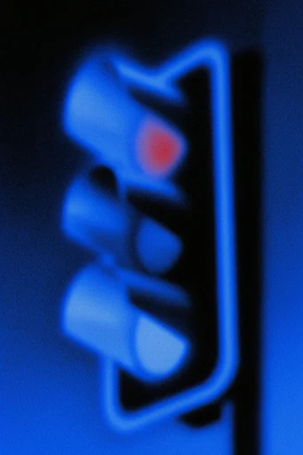 Electric Noir Resonance style reference image — cobalt blue luminescence