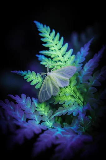 Luminous Nocturnal Botany style reference image — translucent floral textures